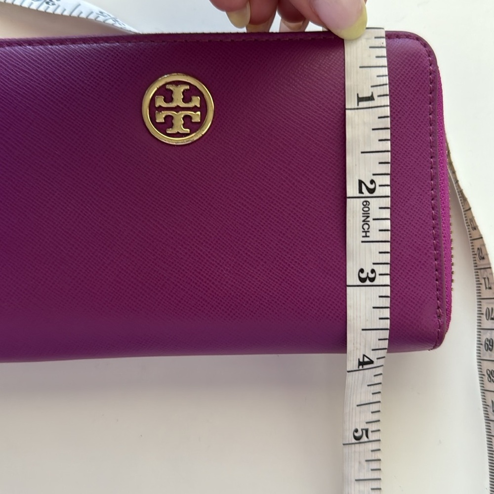 EUC Tory Burch Dena Leather Zip Continental Clutch Wallet - Picture 6 of 9